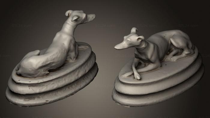 Статуэтки животных (Статуэтка де шьен, STKJ_0636) 3D модель для ЧПУ станка